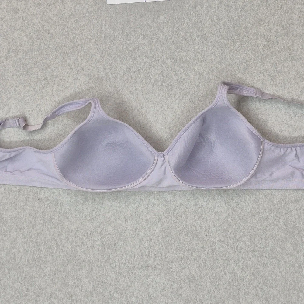 Bali Women Bra 42C Lavender Polka Dot T Shirt Wireless Strap Adjustable